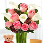Fabled Beauty with Bear, Chocolates and Vase