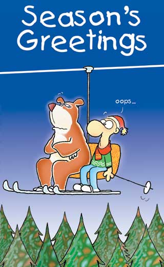 Seasons Greeting Ecard for Skiers