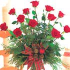 Holiday Red Roses Vase