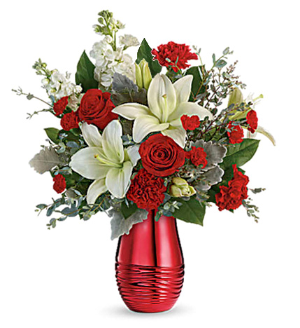 - Teleflora® Radiantly Rouge Bouquet