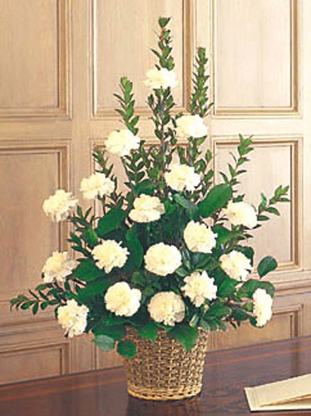 White Carnations Sympathy Tribute