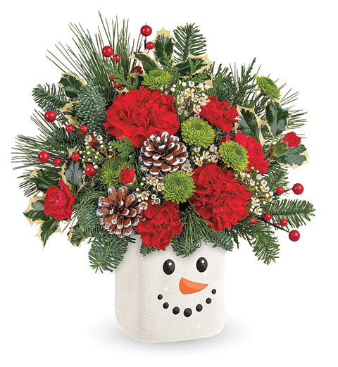 - Teleflora� Festive Frosty Bouquet