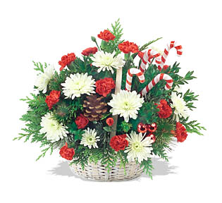 - Candy Cane Basket Bouquet