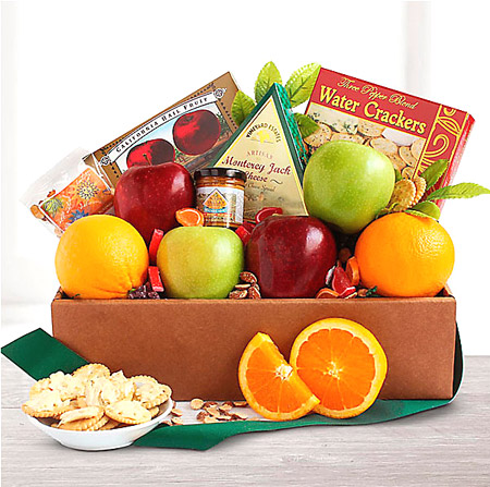 - Deluxe Fruit and Cheese Box