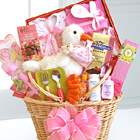 Special Stork Delivery Baby Girl Basket