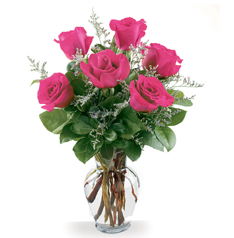 Fancy Half Dozen Pink Roses