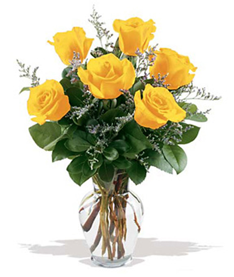 Fancy Half Dozen Yellow Roses