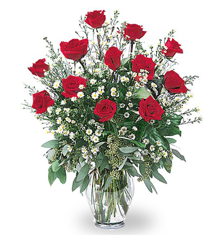 Fancy Long-Stem Roses Vase