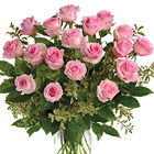 Eighteen Pink Roses Vase