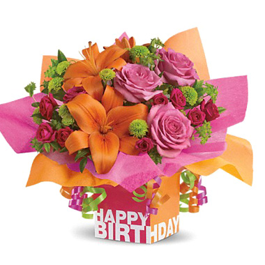 - Teleflora® Rosy Birthday Present