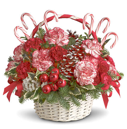 Candy Cane Christmas Basket