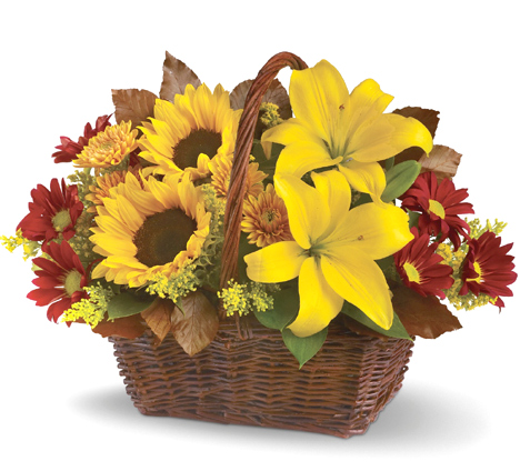 Golden Days Flowers Basket