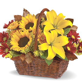 Golden Days Flowers Basket