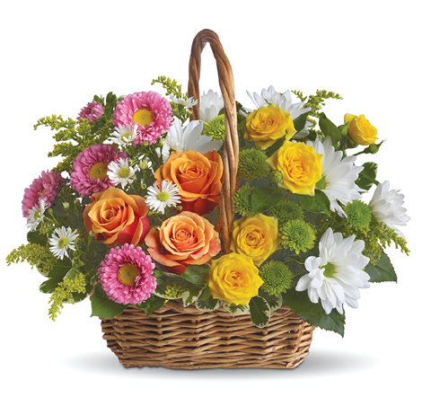 Sweet Tranquility Flowers Basket