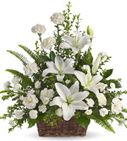 Peaceful White Lilies Basket