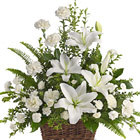 Peaceful White Lilies Basket