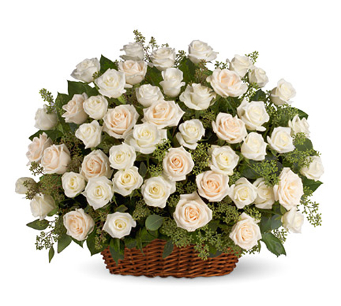 Bountiful Rose Basket Tribute