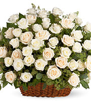 Bountiful Rose Basket Tribute