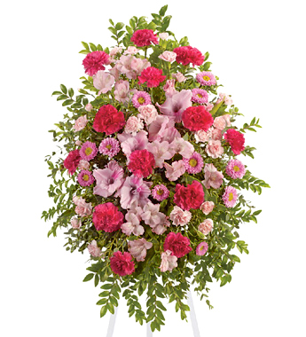 Pink Tribute Funeral Flowers Spray