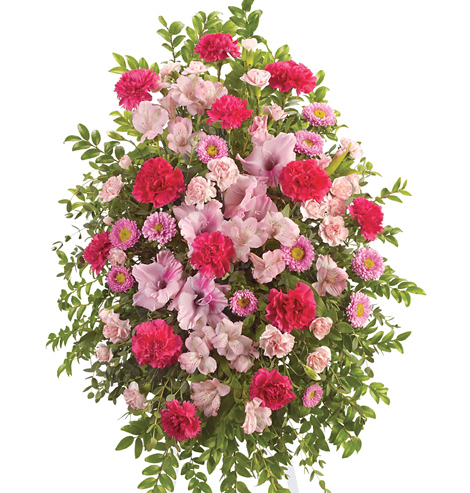 Pink Tribute Funeral Flowers Spray