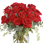 Full Heart Red Roses Vase