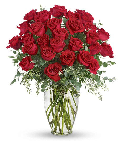 Forever Beloved Red Roses Vase