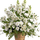 Heavenly Light Funeral Flowers Basket