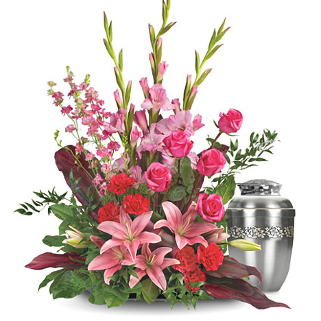 Adoring Heart Urn Arrangement