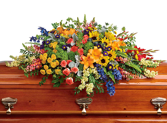 Colorful Reflections Full Casket Spray - Family Funeral Flowers