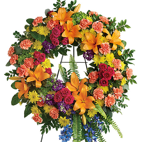 Colorful Serenity Sympathy Wreath