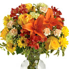 Sunlit Meadow Autumn Flowers Vase (Fall)