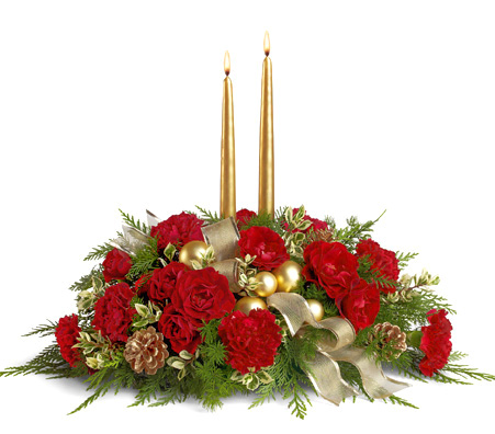 Crimson and Candelight Centerpiece