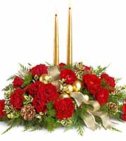 Crimson and Candelight Centerpiece