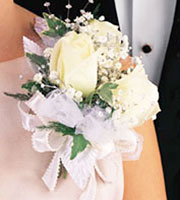 White Roses Corsage