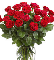 Two Dozen Roses Vased