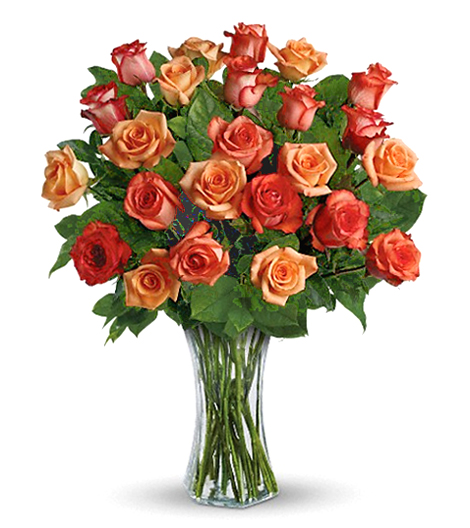 Sunrise Splendor Rose Vase