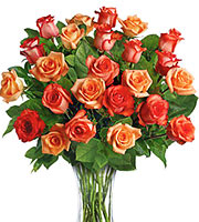 Sunrise Splendor Rose Vase