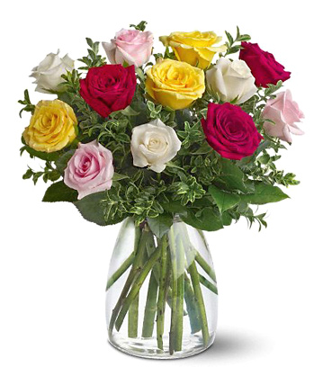 One Dozen Mixed Roses