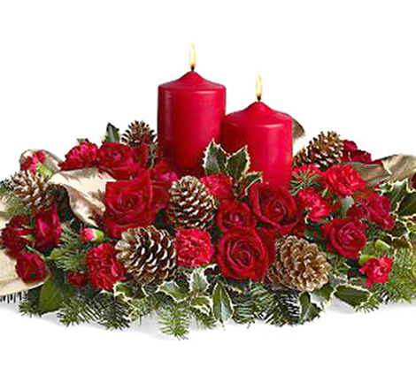 Crimson Candlelight Centerpiece