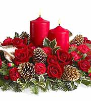 Crimson Candlelight Centerpiece