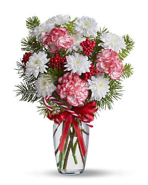 Holiday Wishes Vased Bouquet