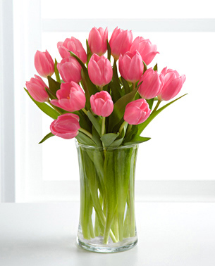 Pink Prelude Tulip Bouquet with Vase