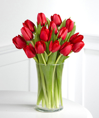 - Red Carpet Ready Tulip Bouquet with Vase