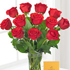 Red Roses Bouquet with Chocolates