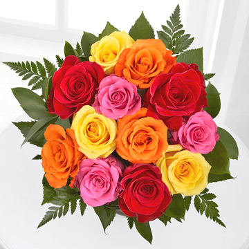 Simply Cheerful Mixed Rose Bouquet