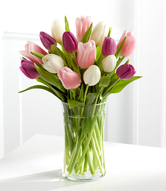 Purple and White Tulips Bouquet