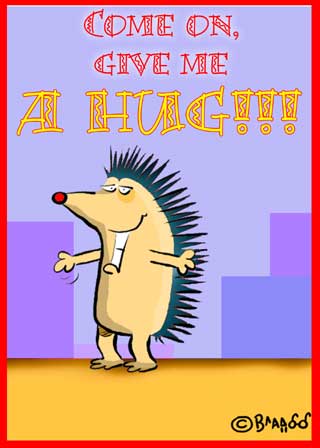 Give me a hug porcupine ecard