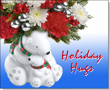 Polar Bear Flowers Virtual Card