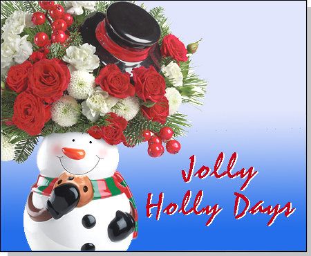 Snowman Flowers Virtual Card